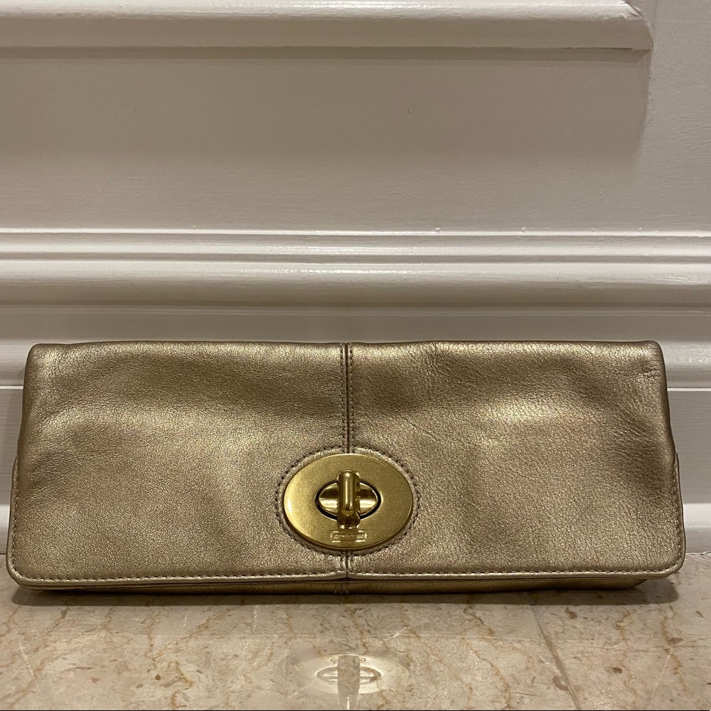 Coach Gold Fold-Over Clutch